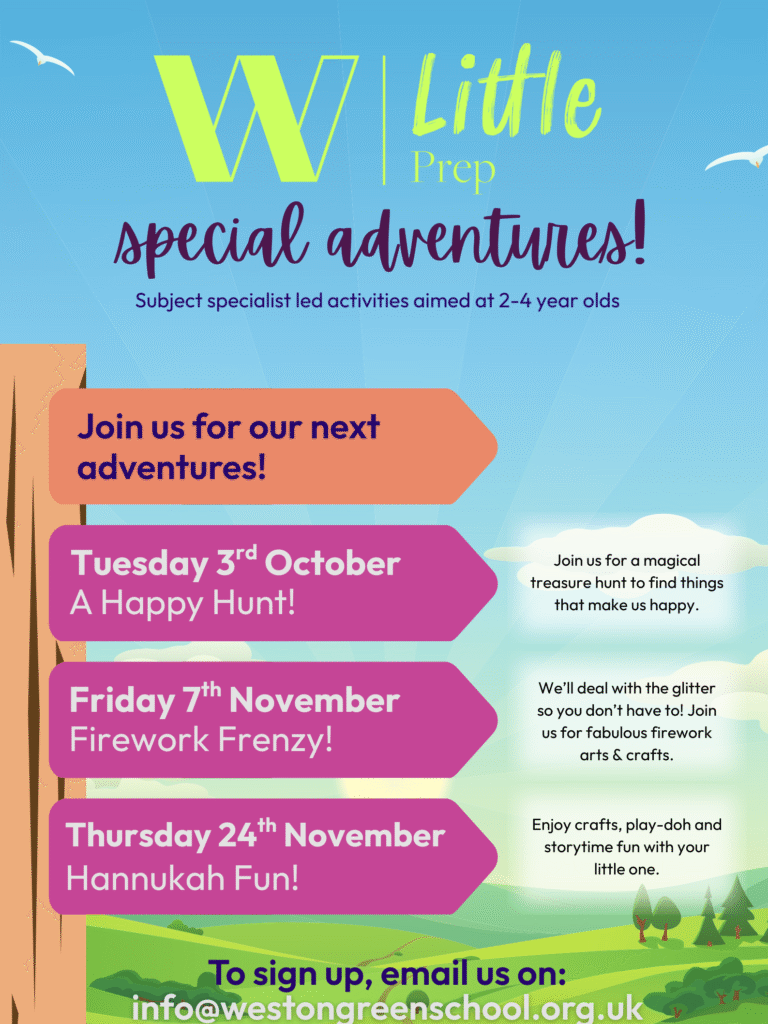 Image contains dates of upcoming Little Prep Special Adventure events: